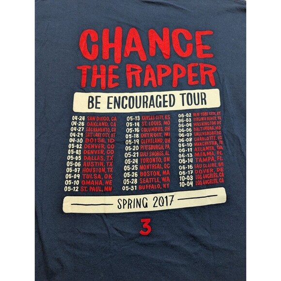Chance The Rapper "Be Encouraged Tour" 2017 T-Shirt Adult Large - Picture 8 of 8